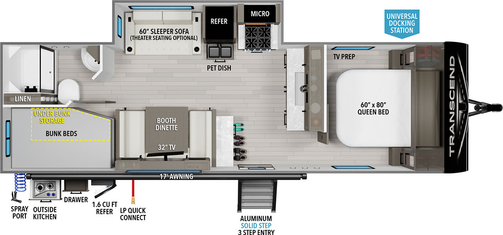 Image of floorplan for 2024 TRANSCEND XPLOR 261BH by GRAND DESIGN
